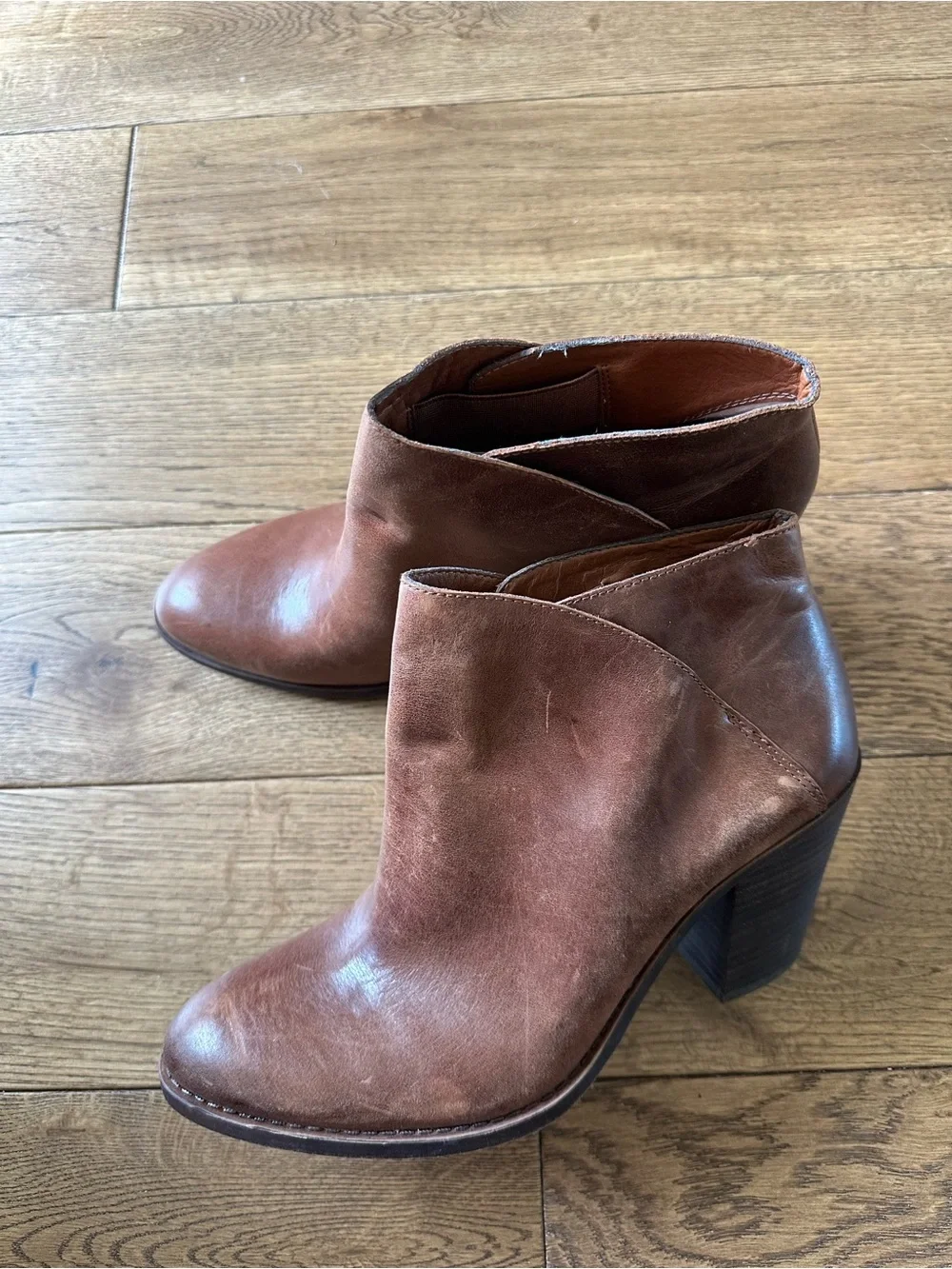 New Lucky Brand Eesa Brown Leather Booties Sz 10